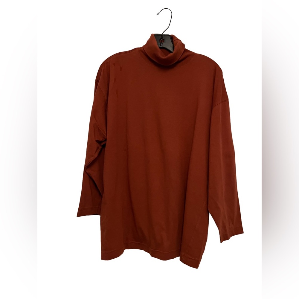 Workshop Feb Wright & Manson Long Sleeve Brown Cotton Turtleneck Large